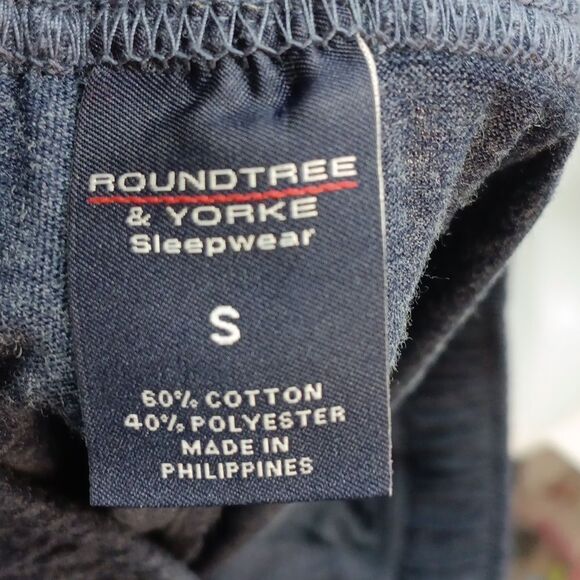 Roundtree & Yorke Mens Long Sleeve Button Down Blue Pajama Set sz S - Picture 15 of 16